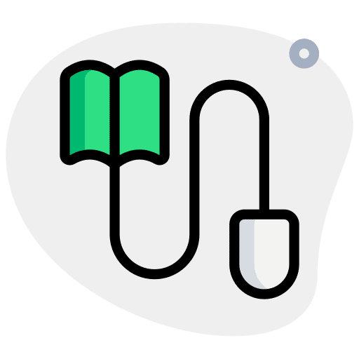 Mouse online learning education book icon