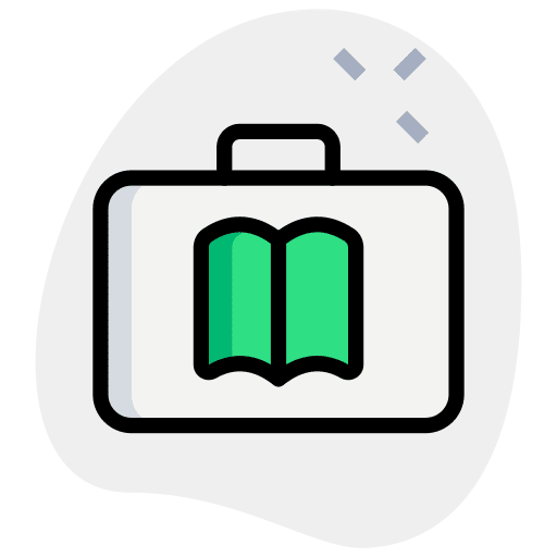 Suitcase notebook library study icon