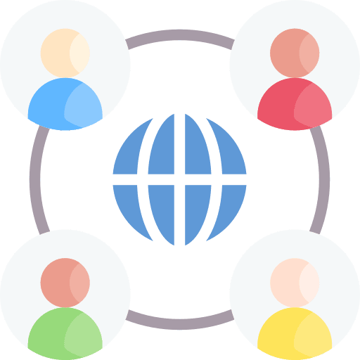 Global network people density teamwork icon