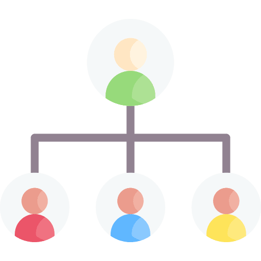 Organization chart boss diagram hierarchical structure icon