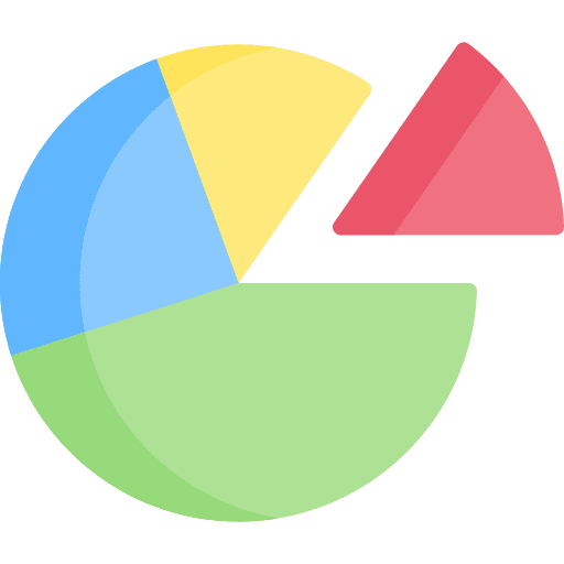 Pie chart graphic statistics market share icon