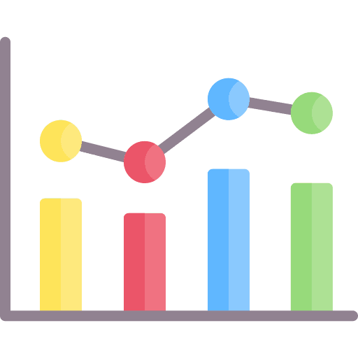 Bar graph business and finance marketing statistics icon