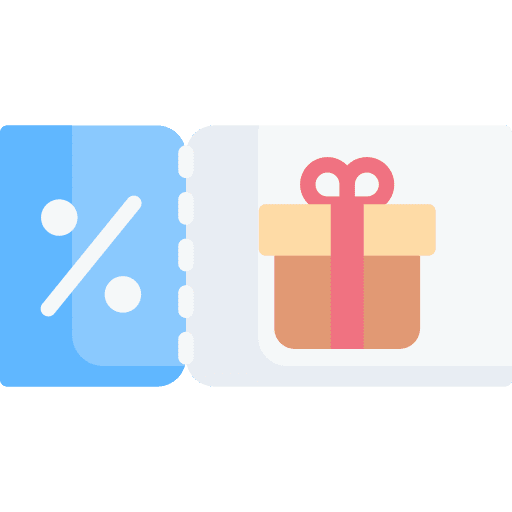 Coupon commerce and shopping sales gift voucher icon