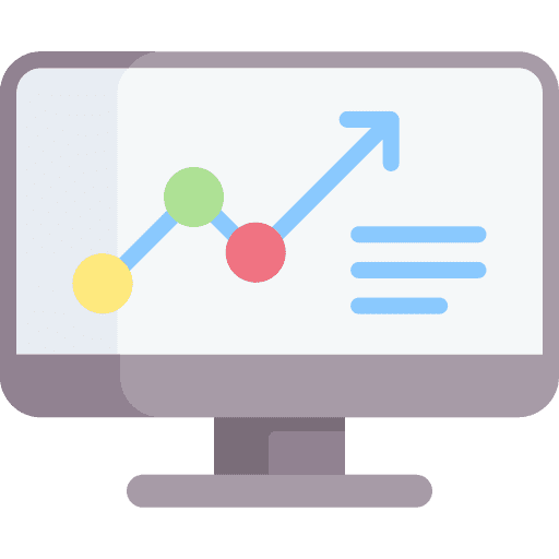 Graph statistics report benefits icon