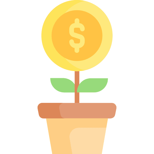 Investment plant money bank icon