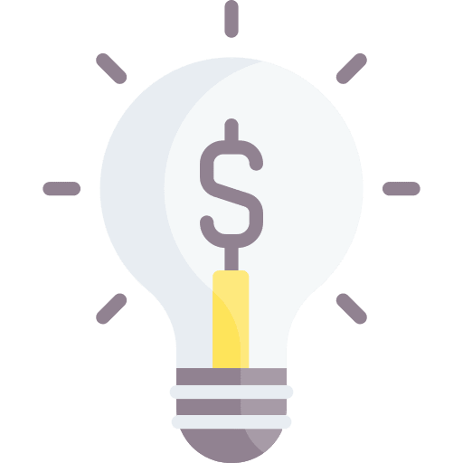 Light bulb technology dollar money icon