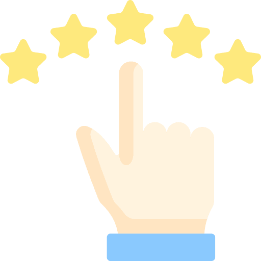 Review stars hands and gestures ui icon