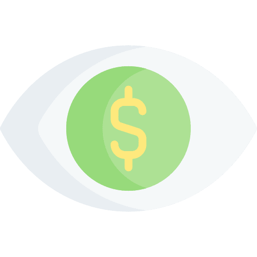 Vision dollar vision sight icon