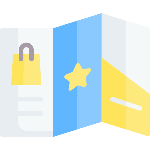 Brochure information commerce and shopping marketing icon