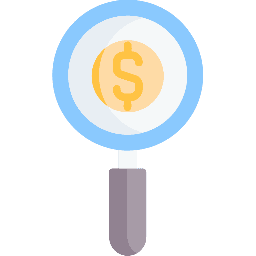 Market research money business and finance dollar icon