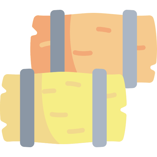 Hay bale straw rolled farming and gardening icon