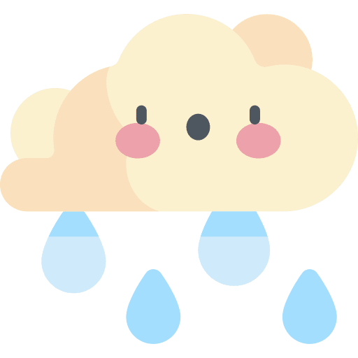 Rainy forecast water clouds icon