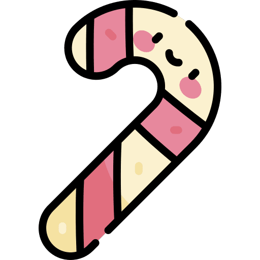 Candy cane dessert christmas food and restaurant icon