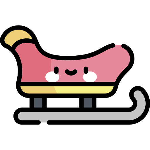 Sled winter snow christmas icon