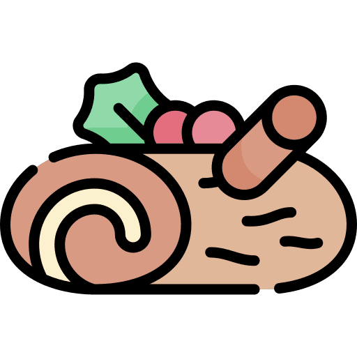 Christmas log cake dessert christmas log icon