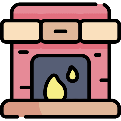 Fireplace decoration fire furniture and household icon