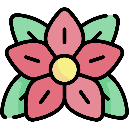 Poinsettia nature botanical petals icon