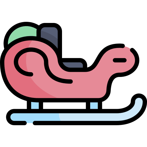 Sled snow sleigh xmas icon