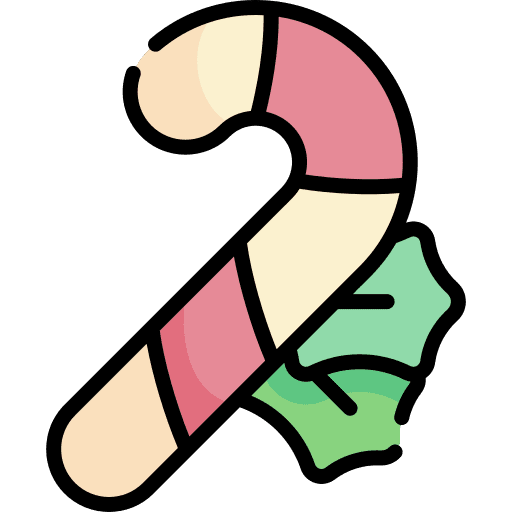 Candy cane decoration xmas candy cane icon