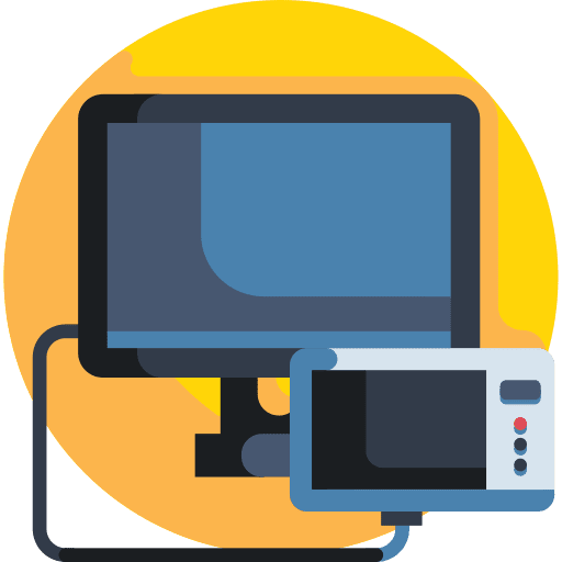 Data transfer photo camera monitor electric device icon