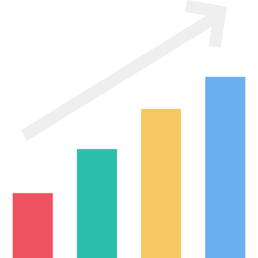 Increasing bar graph increase marketing business and finance icon