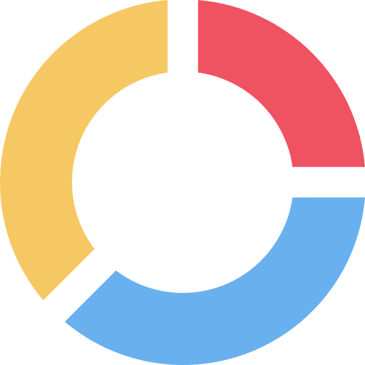 Pie graph marketing business and finance data management icon