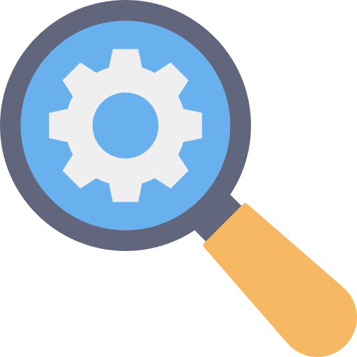 Magnifying glass management search setting icon