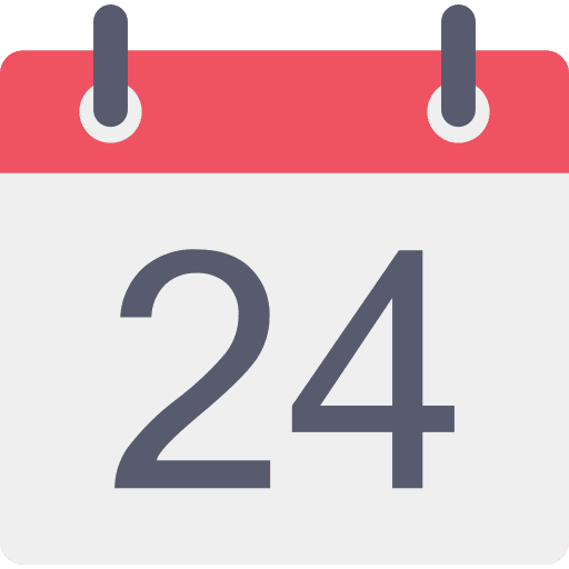 Calendar time day 24 hours icon