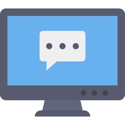 Monitor screen speech bubble monitor screen technology icon