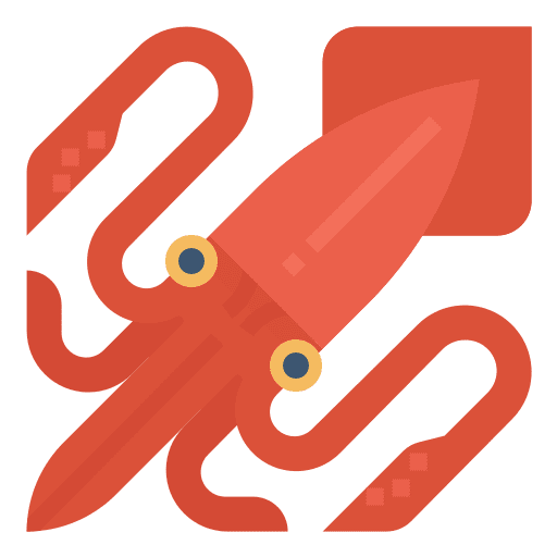 Squid sea marine mollusk icon