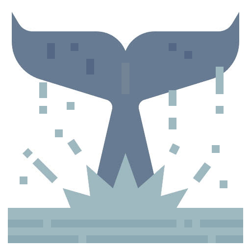 Whale marine aquatic ocean icon