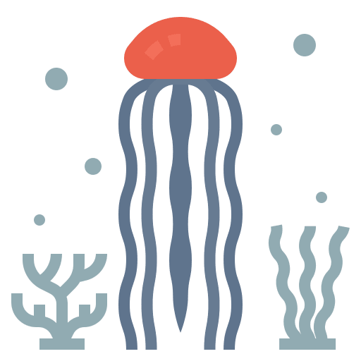 Jellyfish aquatic jellyfish sea icon