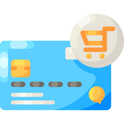 Credit card banking pay card shopping cart icon