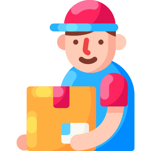 Delivery courier handling occupation person icon