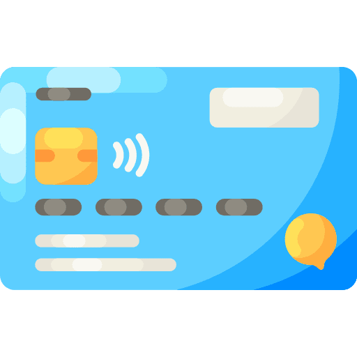 Credit card banking chip shopper icon