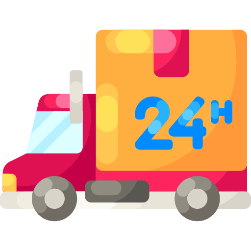 Delivery truck logistics transportation 24 hours icon