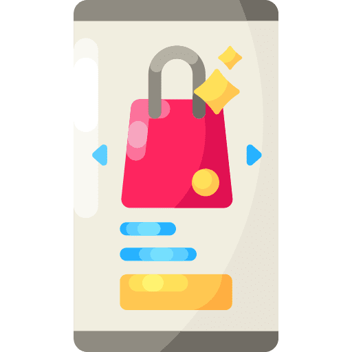 Ecommerce online store mobile smartphone icon