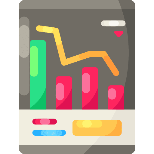 Bar chart graph loss bar chart icon