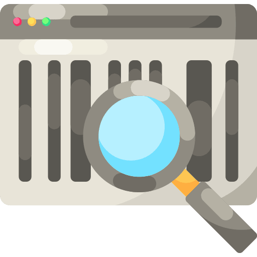 Barcode barcode magnifying glass digital icon