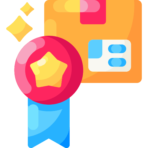 Delivery box medal warranty business icon
