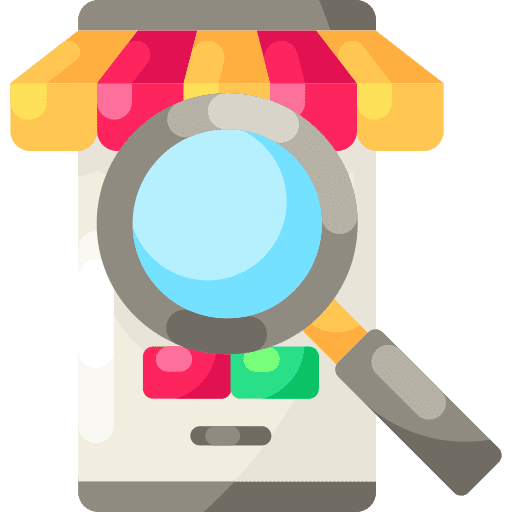Search magnifying glass online store smartphone icon
