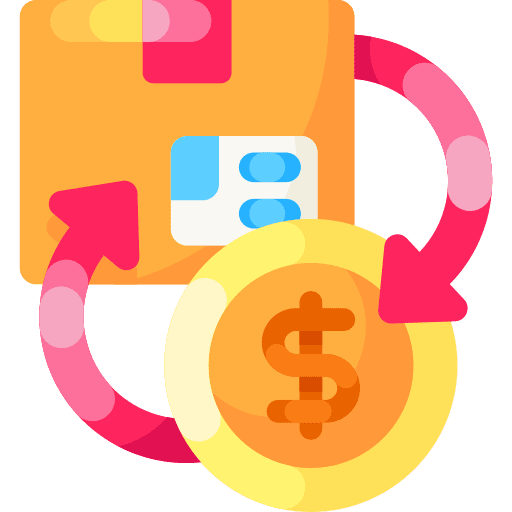 Transaction shipping and delivery buying coin icon