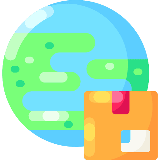 Worldwide shipping package distribution delivery icon