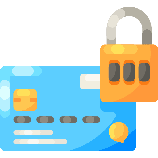 Credit card padlock banking credit card icon