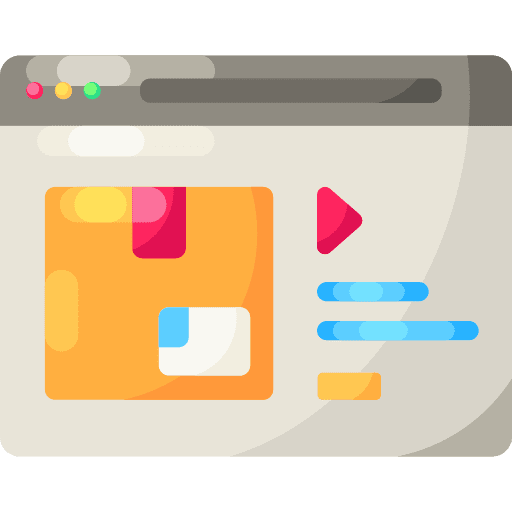 Delivery box commerce and shopping delivery box monitor icon