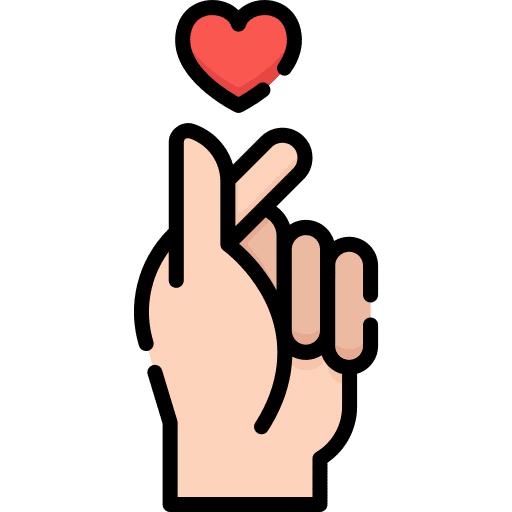 Hand gesture kpop fingers love icon