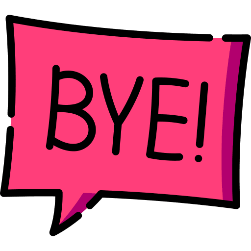 Bye balloon message talk icon