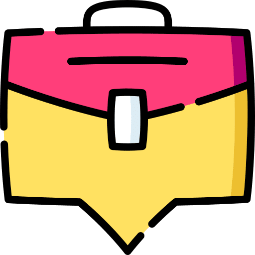 Work comic balloon suitcase icon