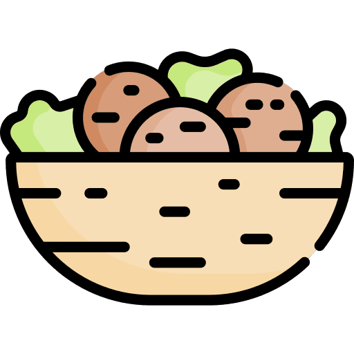 Falafel food and restaurant traditional beans icon