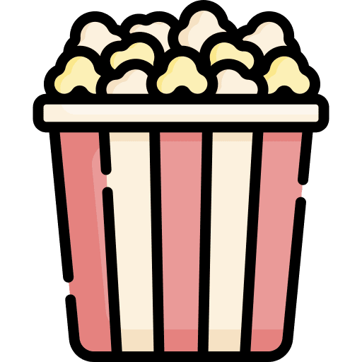 Popcorn cinema snack box icon